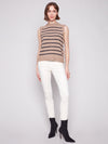 Sleeveless V-Neck Striped Sweater Vest