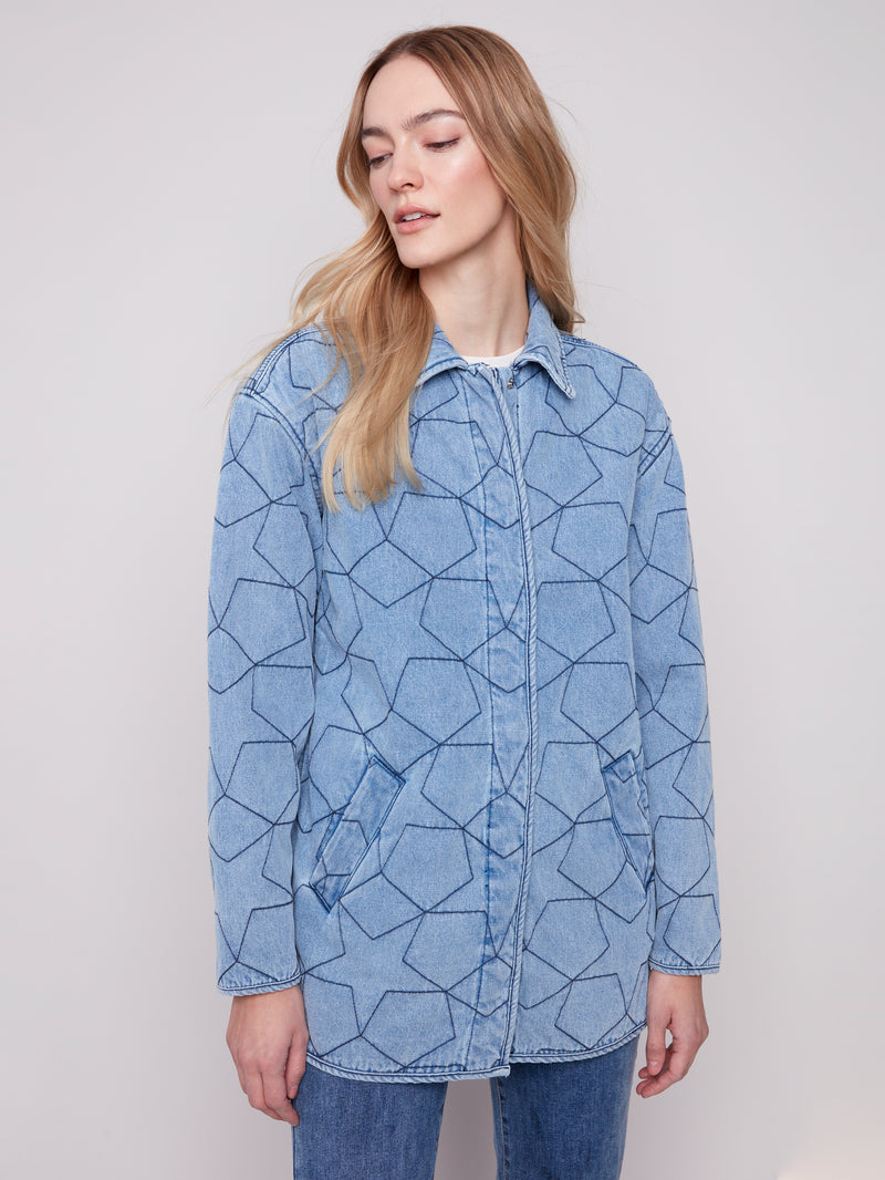 Star Quilted Denim Jacket