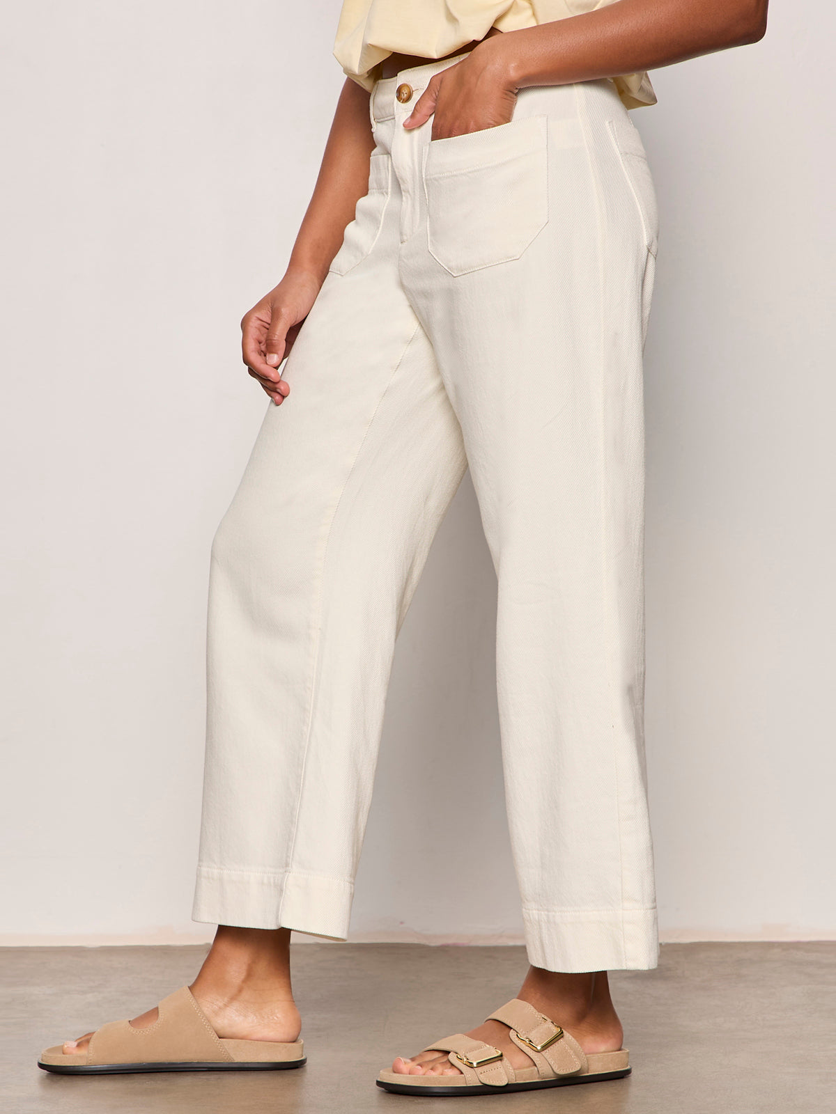 Soft Marine Wide Leg Crop Pant