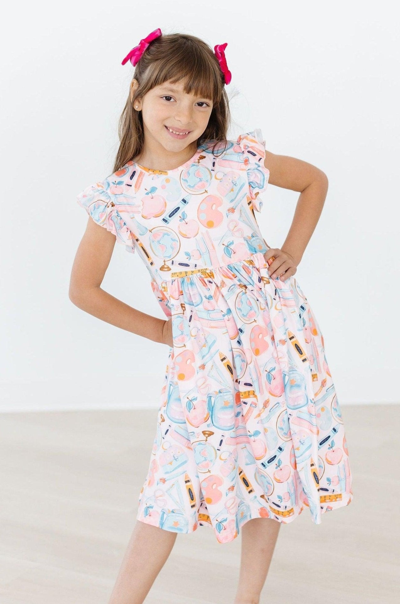 Flutter Sleeve Twirl Dress