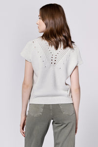 Una V-Neck Sleeveless Relaxed Sweater