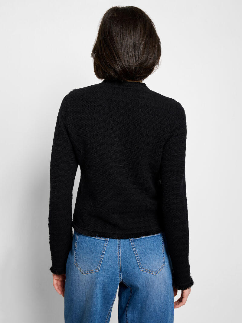 Fringe Mix Femme Knit Jacket
