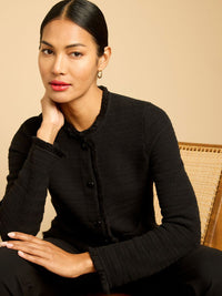 Fringe Mix Femme Knit Jacket