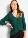Shimmer Waffle V-Neck Sweater