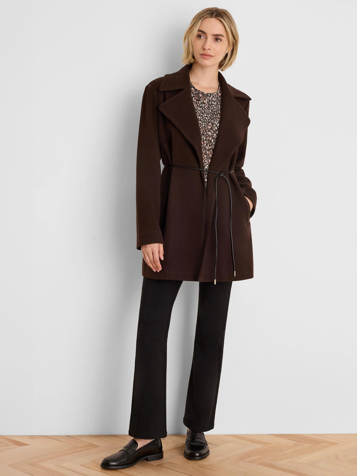 Knit Twill Wrap Jacket