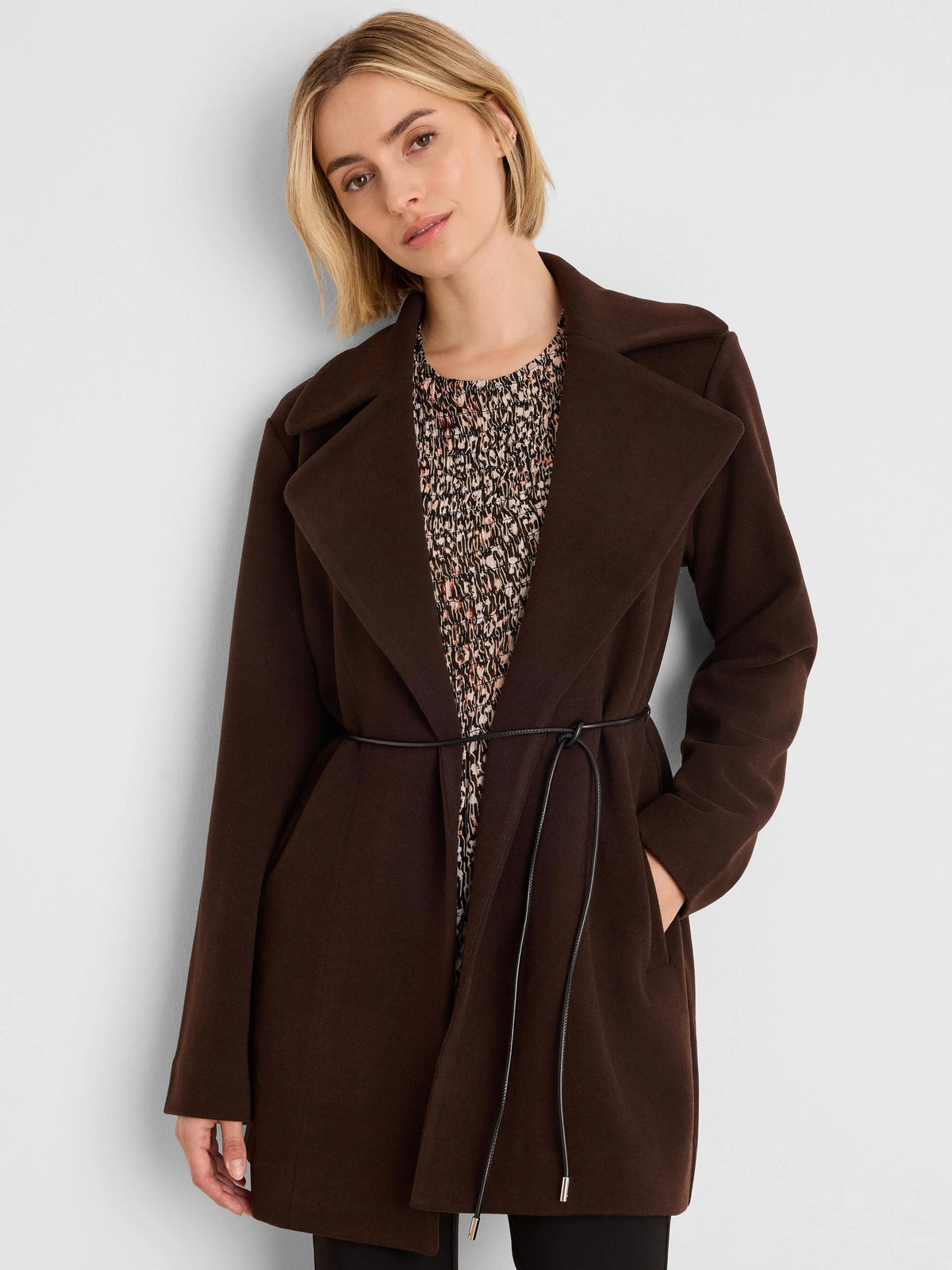 Knit Twill Wrap Jacket