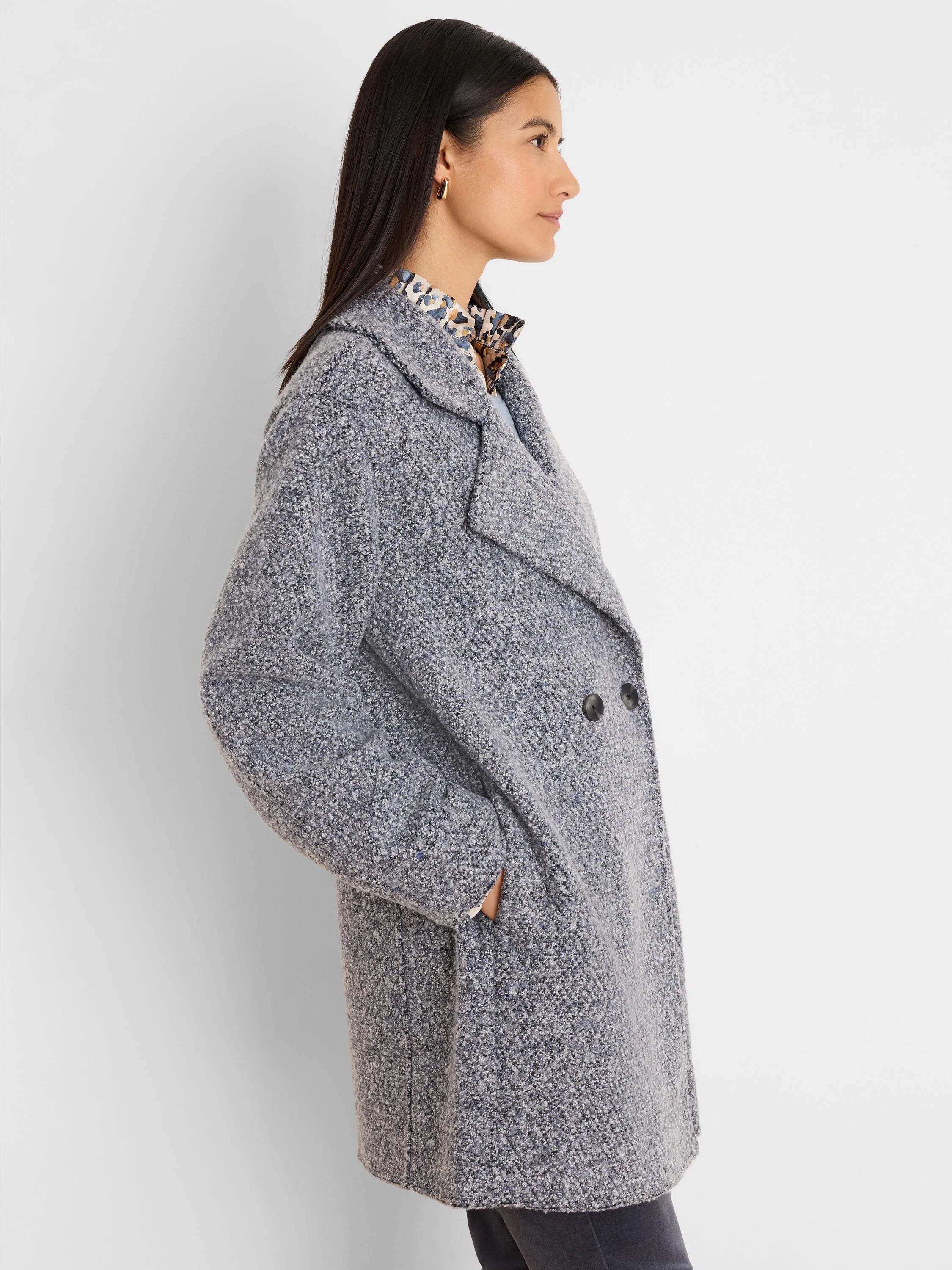 Mixed Boucle Knit Jacket