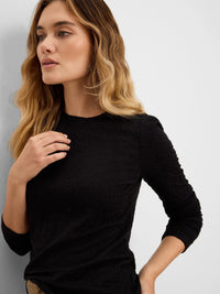 Crinkle Knit Textured Top