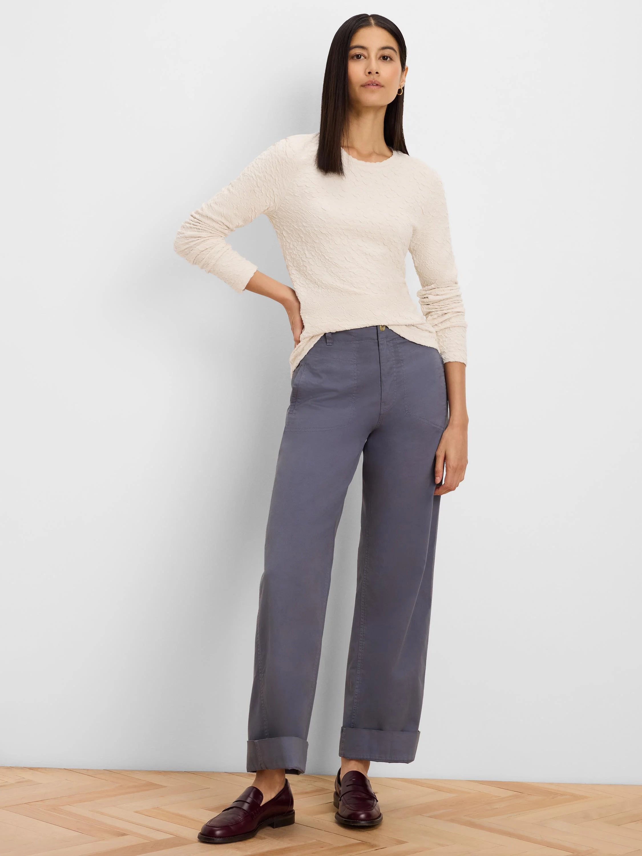 Crinkle Knit Textured Top