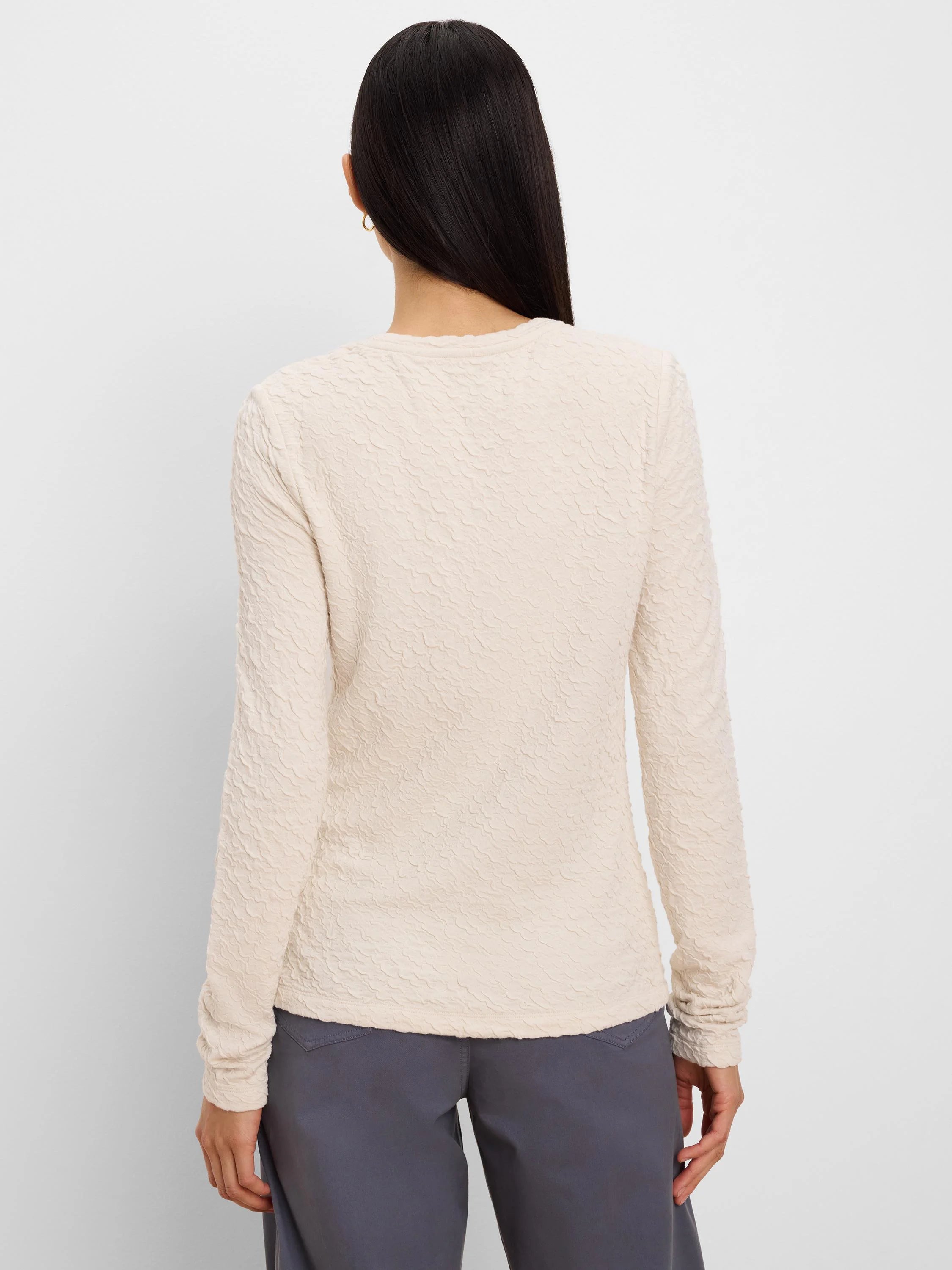Crinkle Knit Textured Top