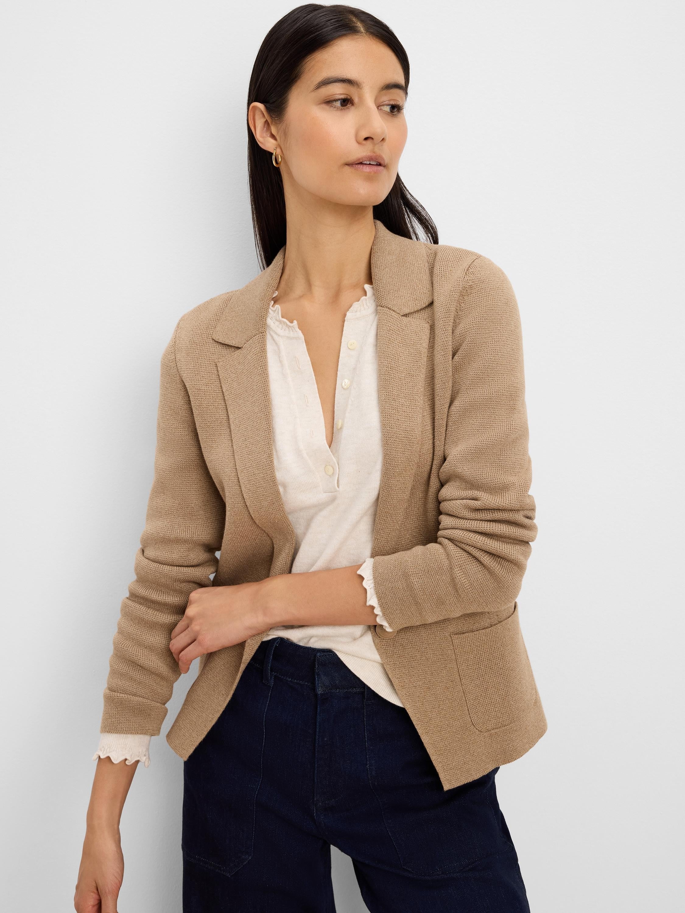 Elegant Knit Tailored Blazer