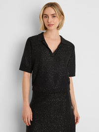 Sequin Polo Sweater