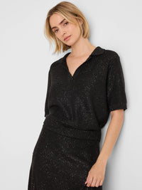 Sequin Polo Sweater