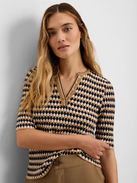 Angled Jacquard Sweater
