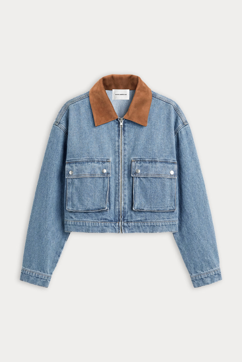 The Denim Swing Cropped Jacket
