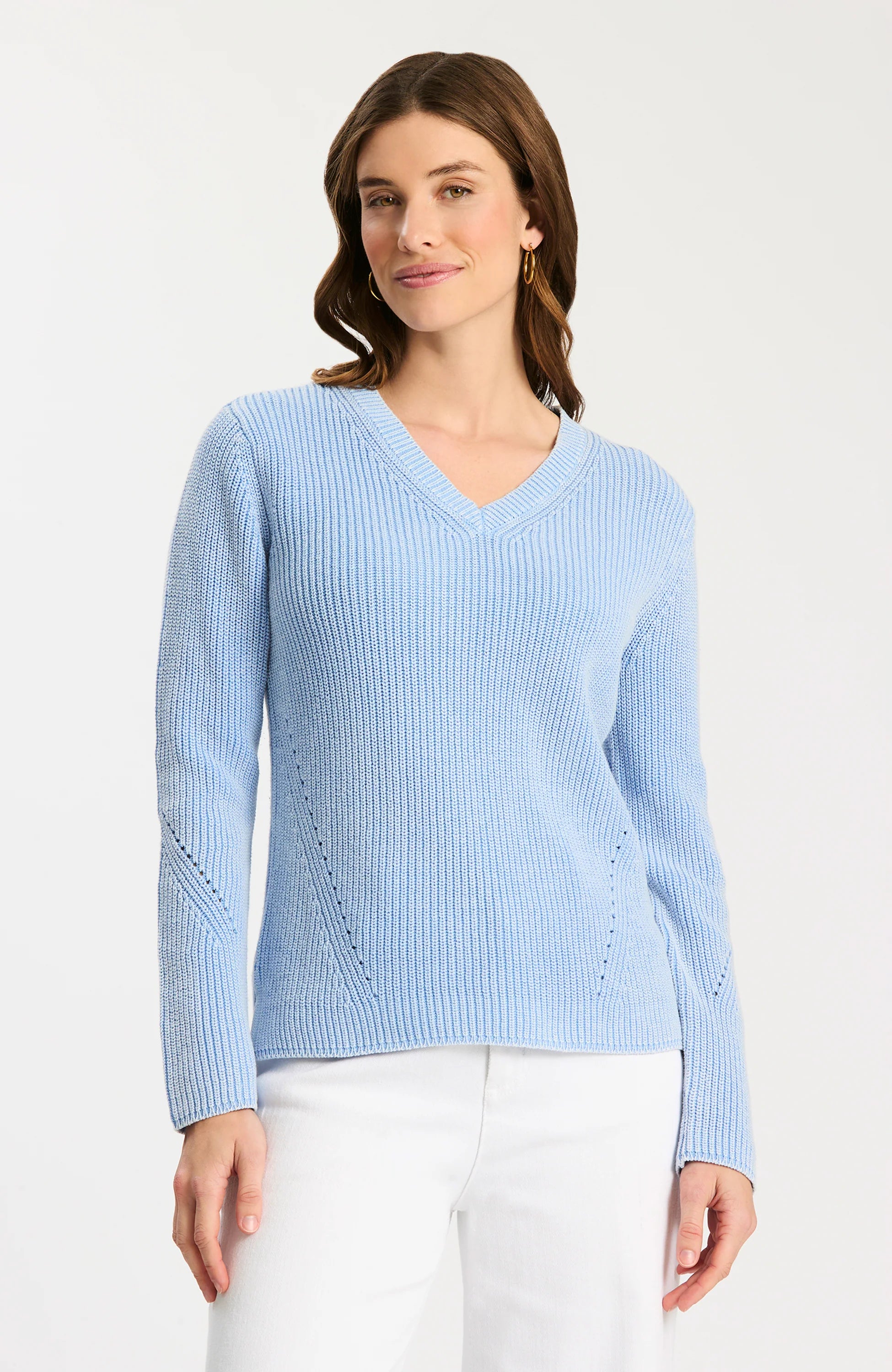 Mineral Wash V-Neck Sweater