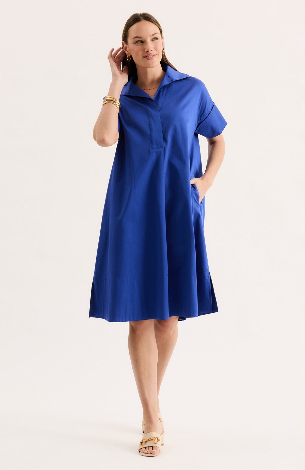 Addie Cotton Midi Shirtdress