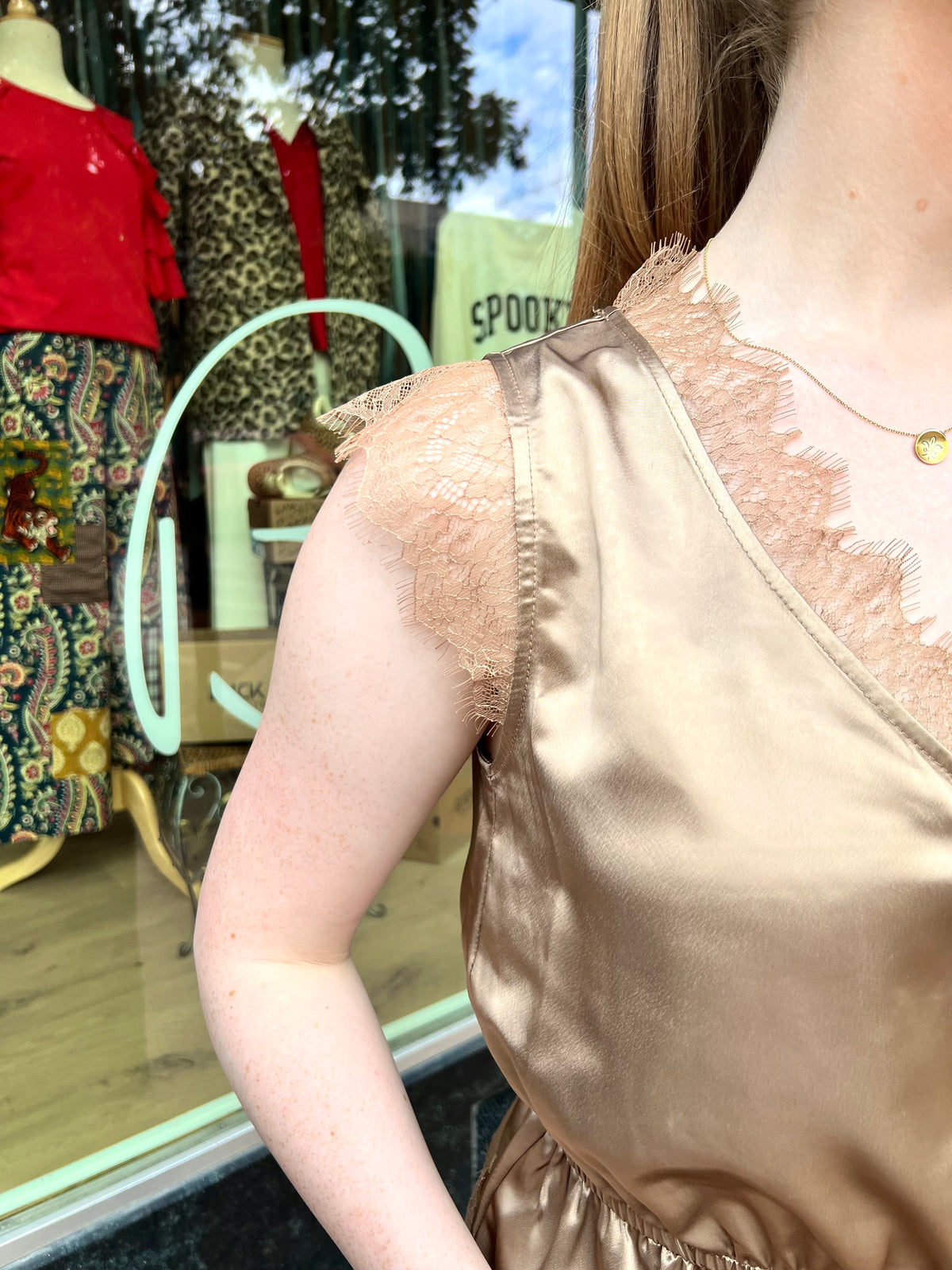 Lace Detail V-Neck Blouse