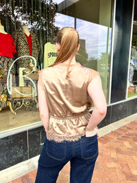 Lace Detail V-Neck Blouse
