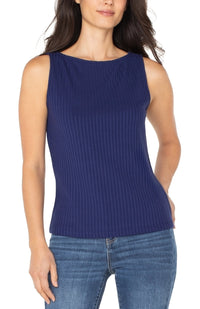 Sleeveless Boat Neck Top