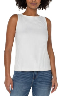Sleeveless Boat Neck Top