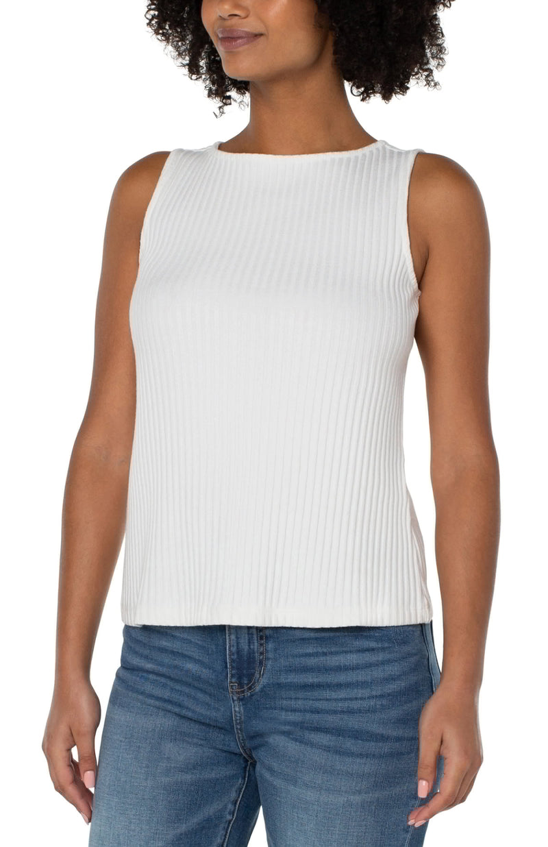 Sleeveless Boat Neck Top
