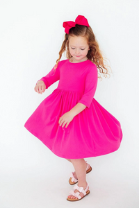 3/4 Sleeve Pocket Twirl Dress