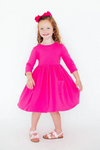 3/4 Sleeve Pocket Twirl Dress