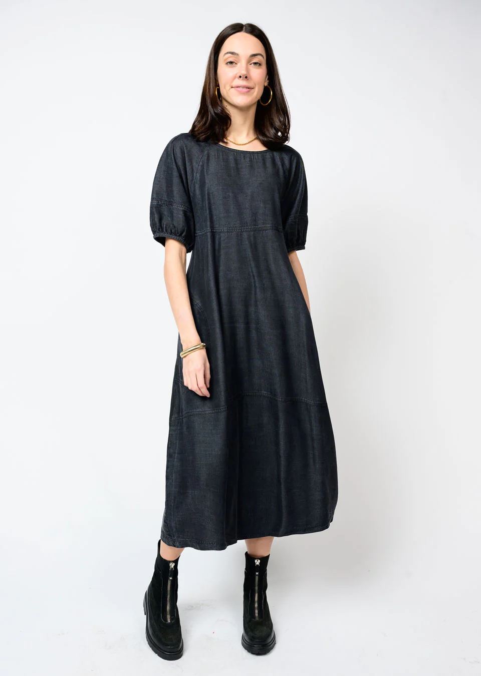 Denim Tiered Dress