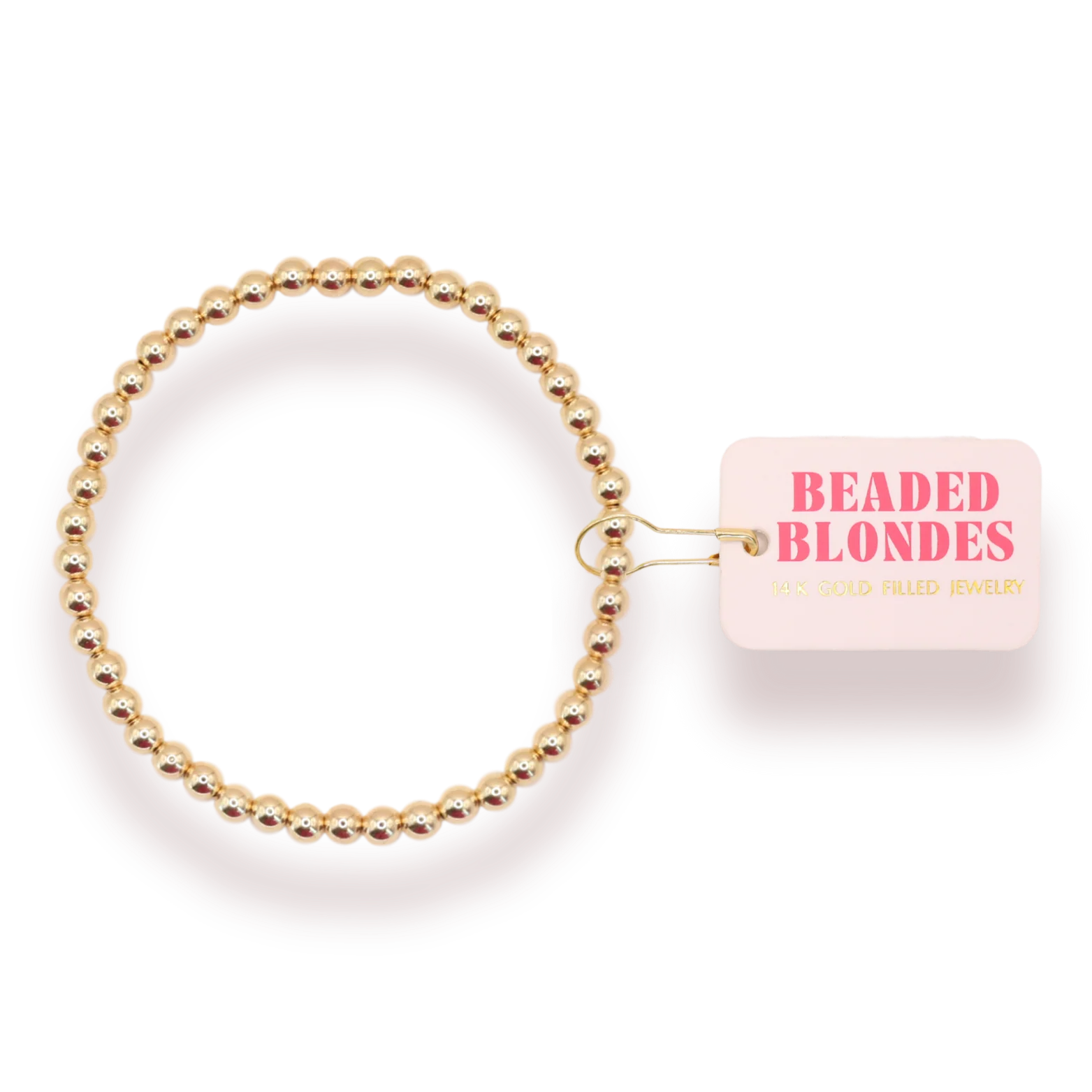 4MM Gold Beaded Bracelet Extended