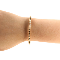 4MM Gold Beaded Bracelet Extended