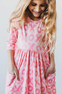 3/4 Sleeve Pocket Twirl Dress