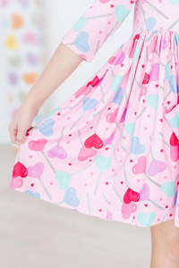 3/4 Sleeve Pocket Twirl Dress