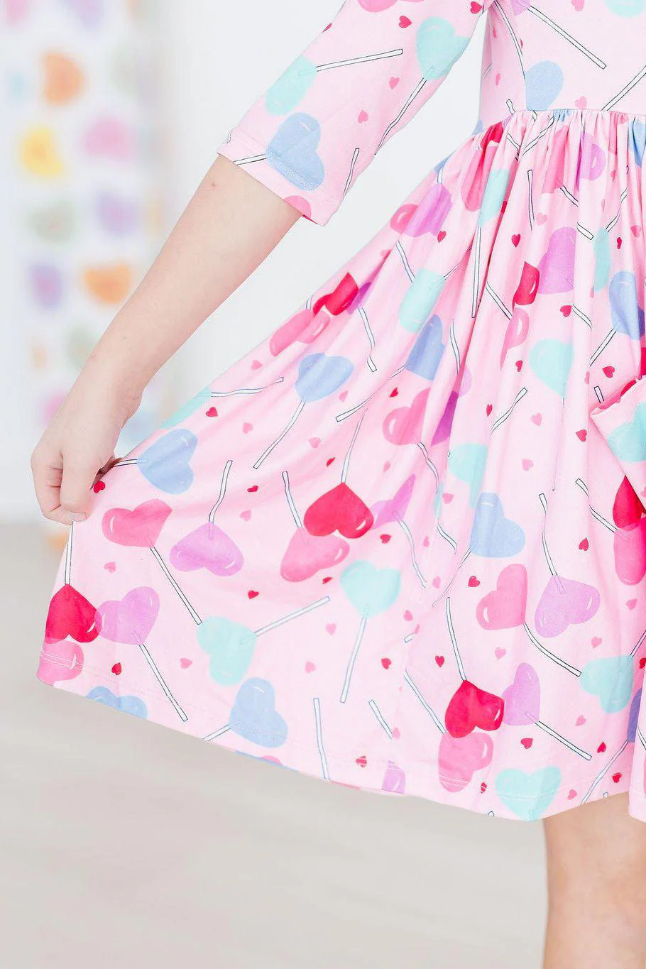 3/4 Sleeve Pocket Twirl Dress