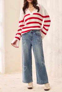 Sophia Curvy Printed Super Straight Ankle Jeans