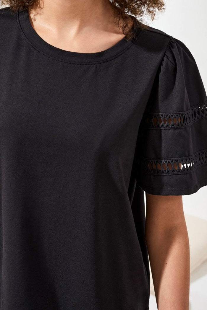 Flutter Sleeve Crew Neck