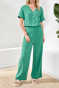 Linen Wide Leg Ankle Pant