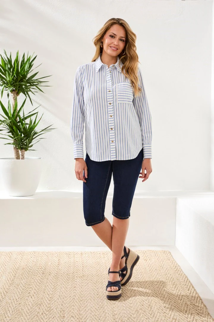 Classic Collared Striped Shirt