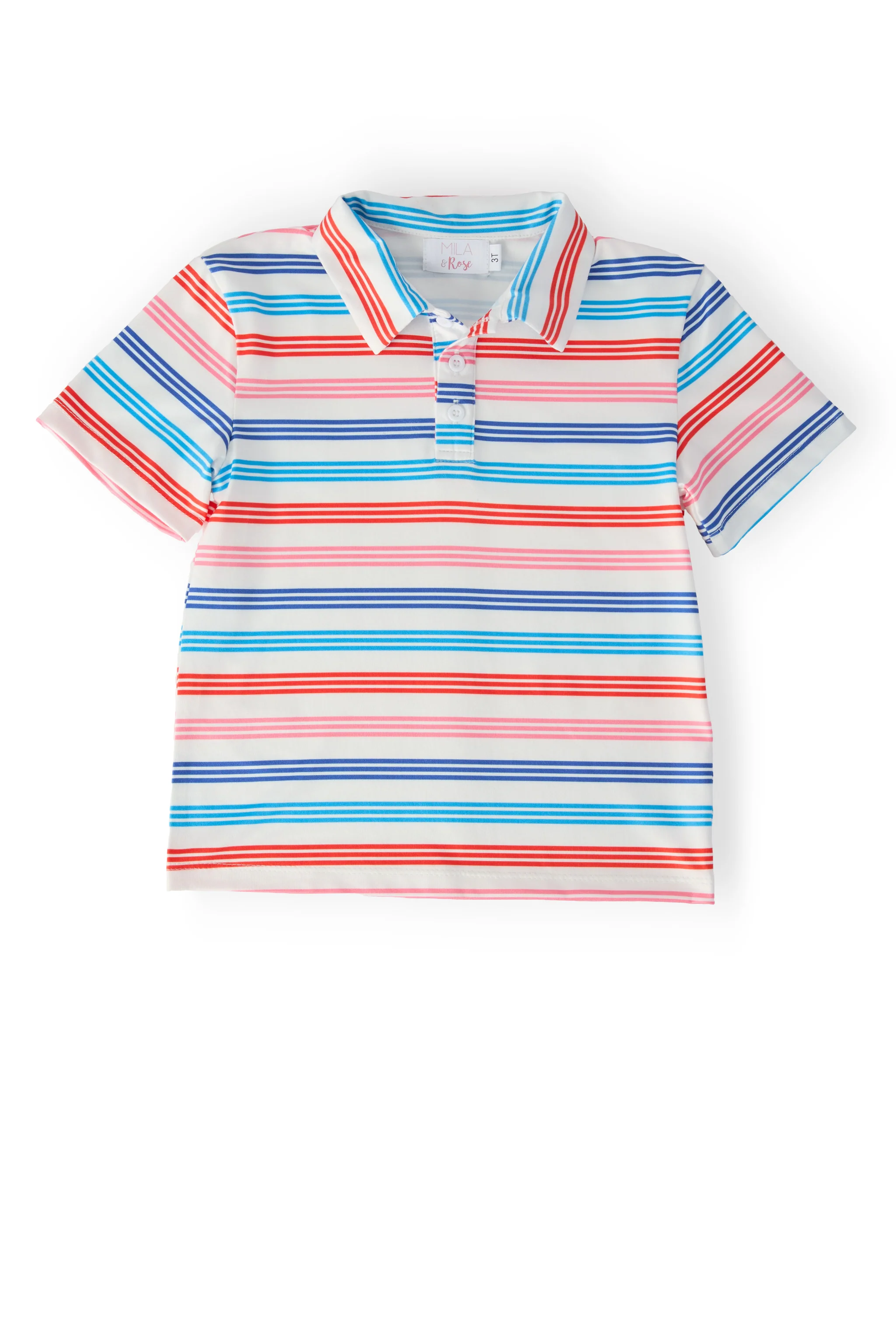 Red, White & Stripe Short Sleeve Polo