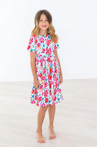 Short Sleeve Pocket Twirl Dress