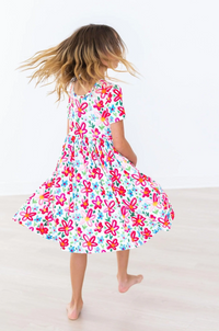 Short Sleeve Pocket Twirl Dress