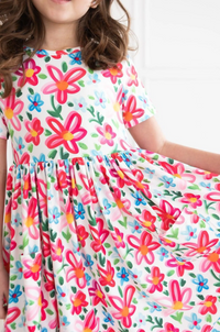 Short Sleeve Pocket Twirl Dress