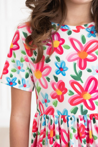 Short Sleeve Pocket Twirl Dress
