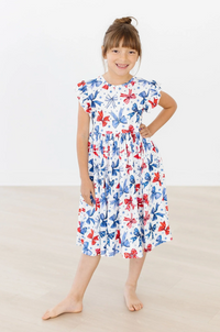 Flutter Sleeve Twirl Dress