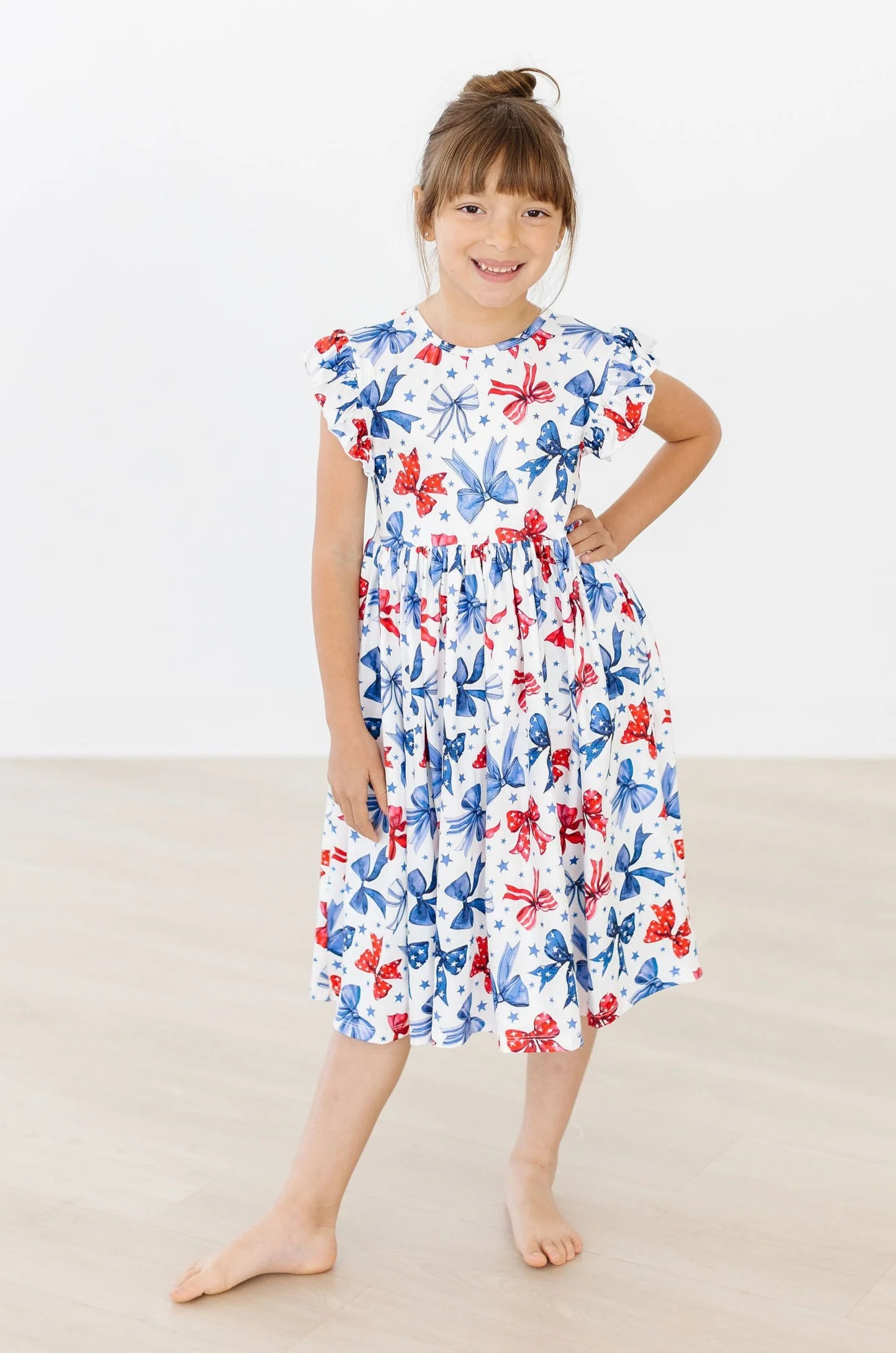 Flutter Sleeve Twirl Dress