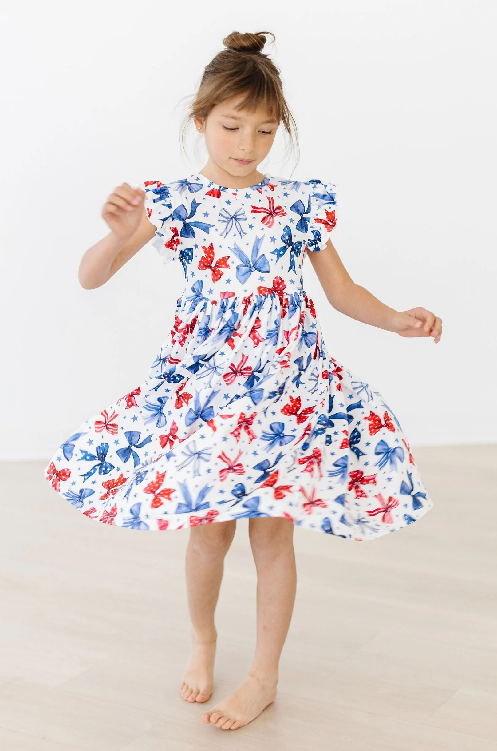 Flutter Sleeve Twirl Dress