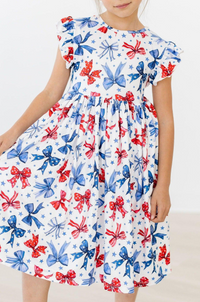 Flutter Sleeve Twirl Dress