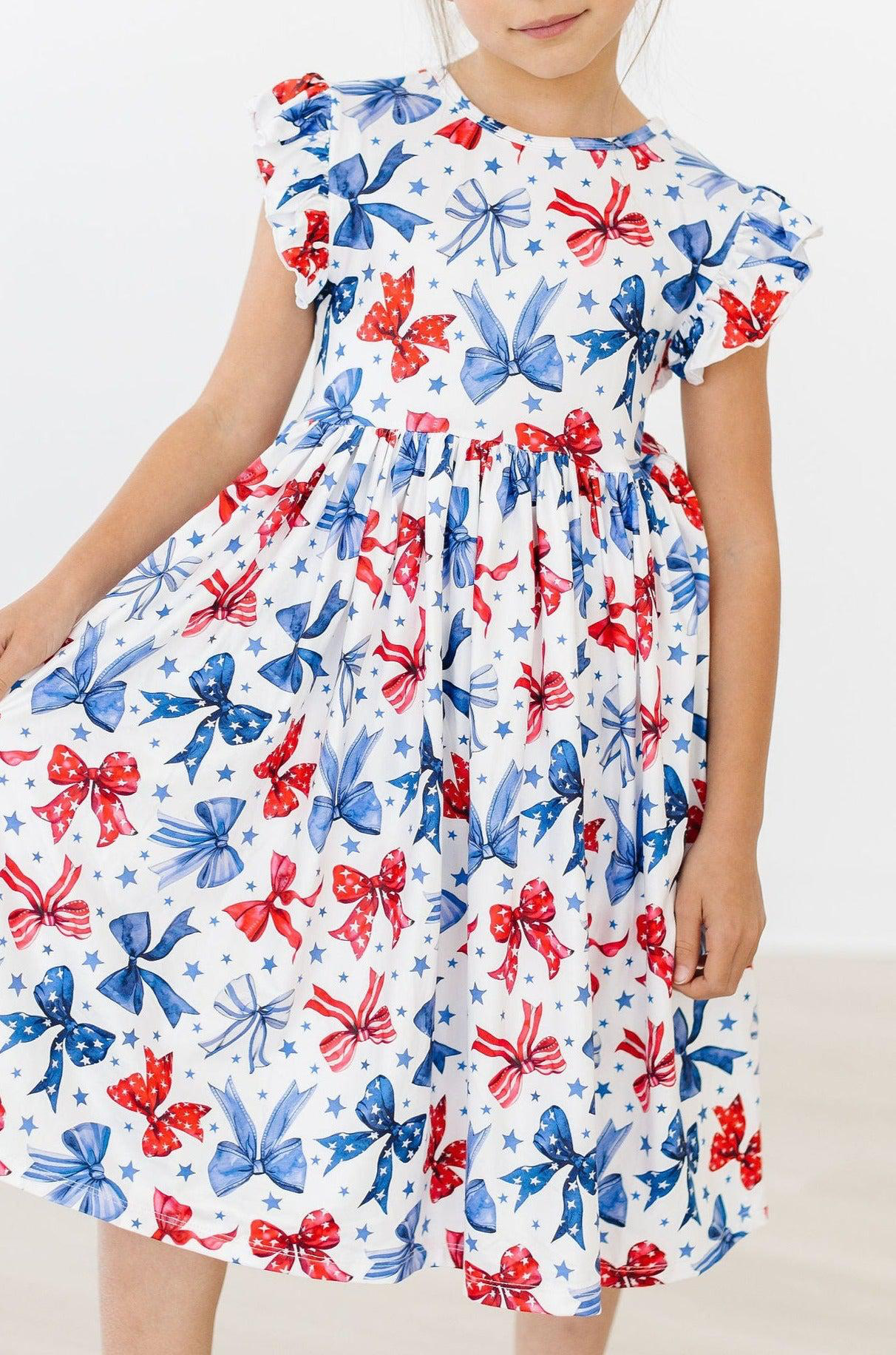 Flutter Sleeve Twirl Dress