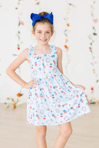 Ruffle Cross Back Dress
