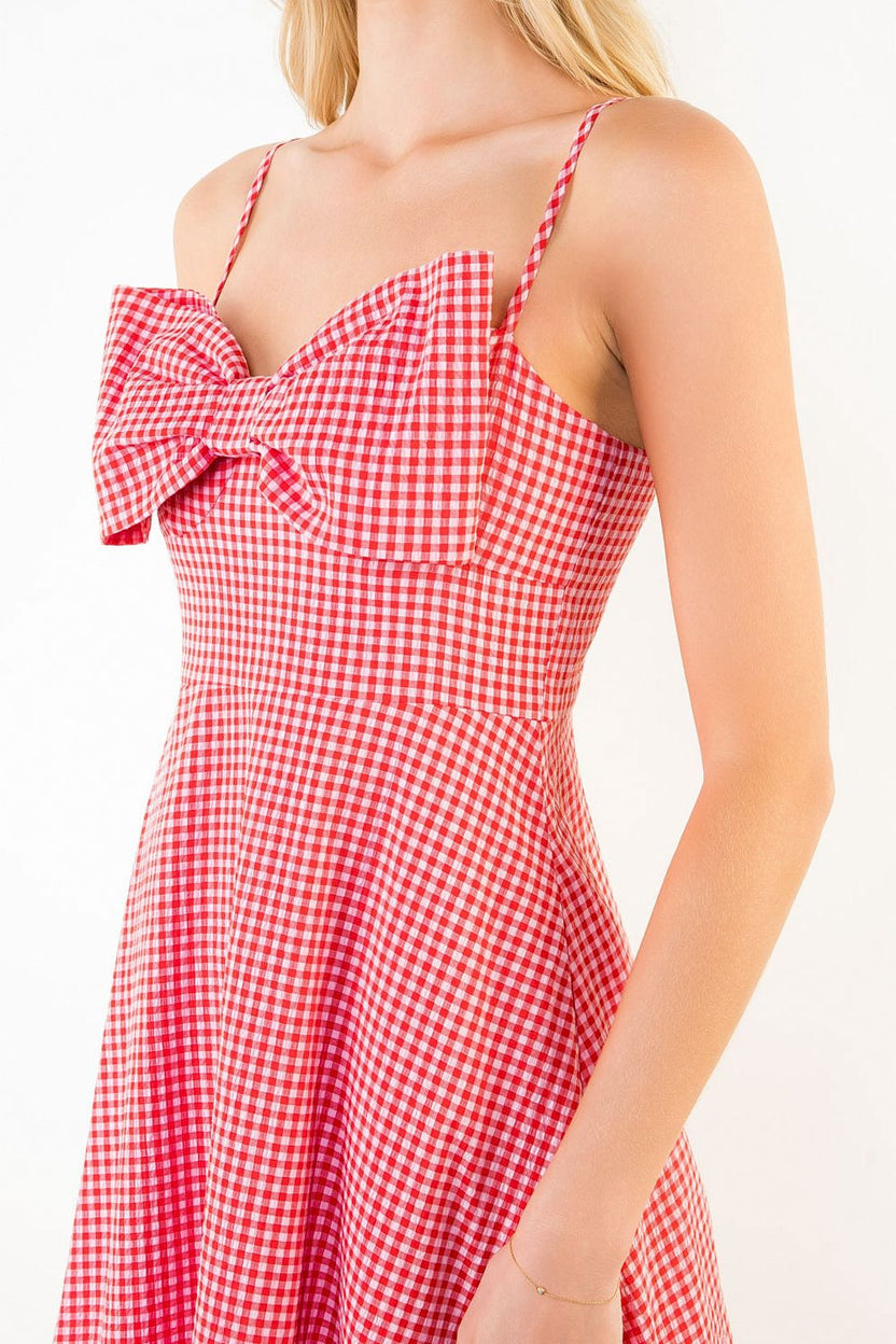 Gingham Bow Midi Dress